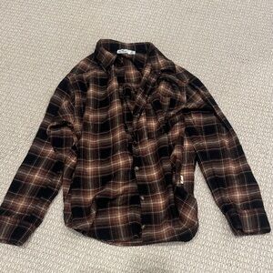 Hollister Teen Plaid Shirt in Brown and Black